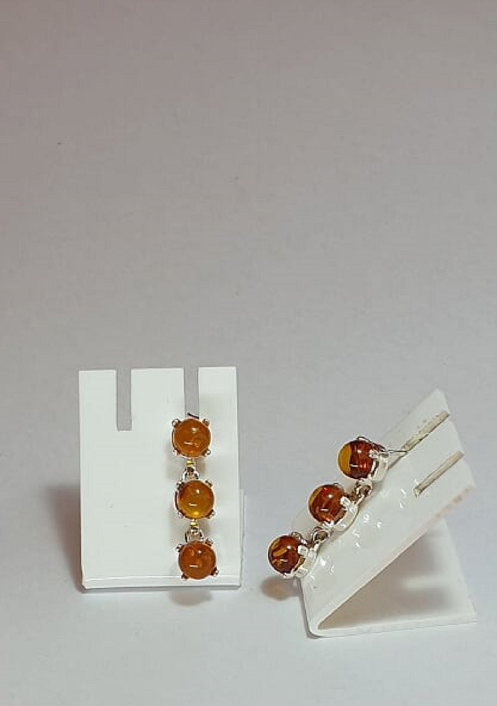 Bernstein Brisur 925 Silber Ohrstecker Ohrring Cabochon vom Balkikum Top Edel