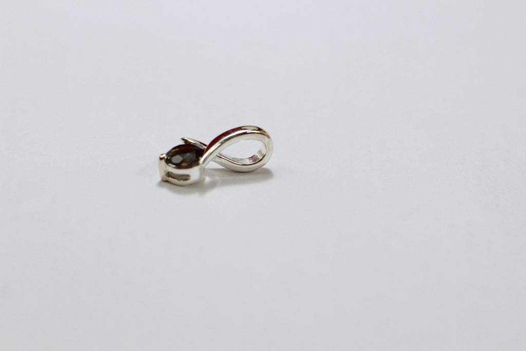 Edler 0,76 Carat Rauchquarzt Anhanger in Tulpenform Design 925 Silber Collier