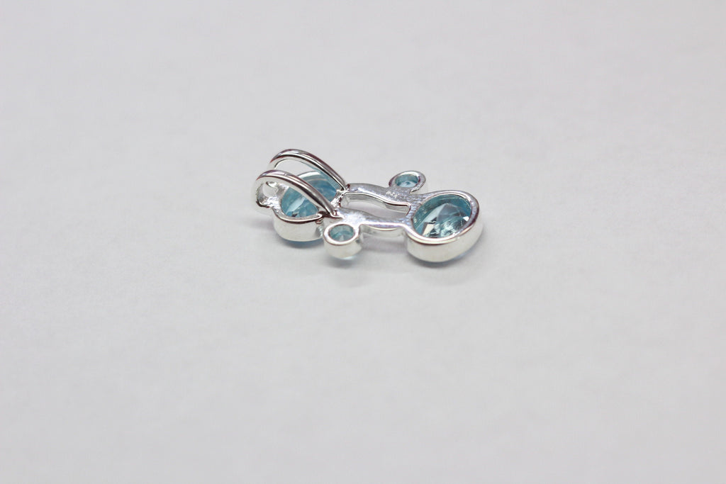 Designer 5,0 Carat Blautopas Anhanger Collier Kette sky blue Topas Designschmuck