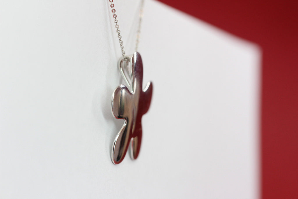 Blumen Anhänger Silber 925 Sterling  Designschmuck Hochglanz  Statement
