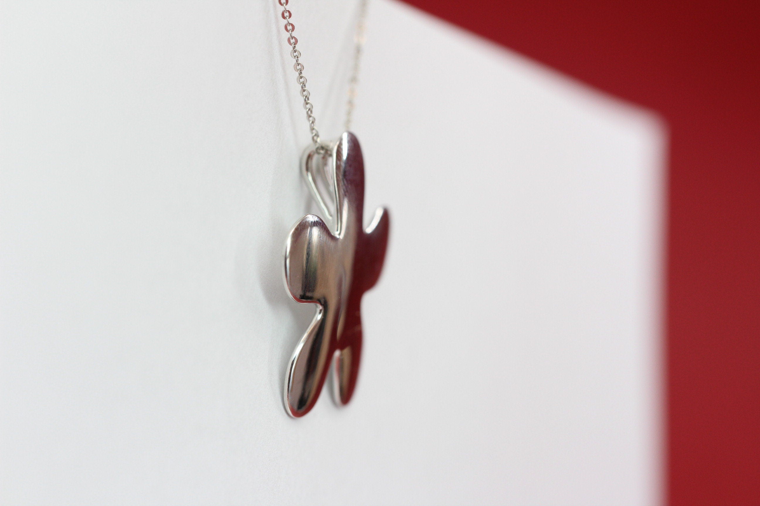 Blumen Anhänger Silber 925 Sterling  Designschmuck Hochglanz  Statement