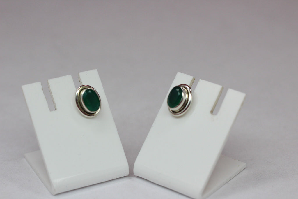 Edle 2,2 Carat facetierter graner Onyx Ohrstecker 925 Silber Ohrschmuck