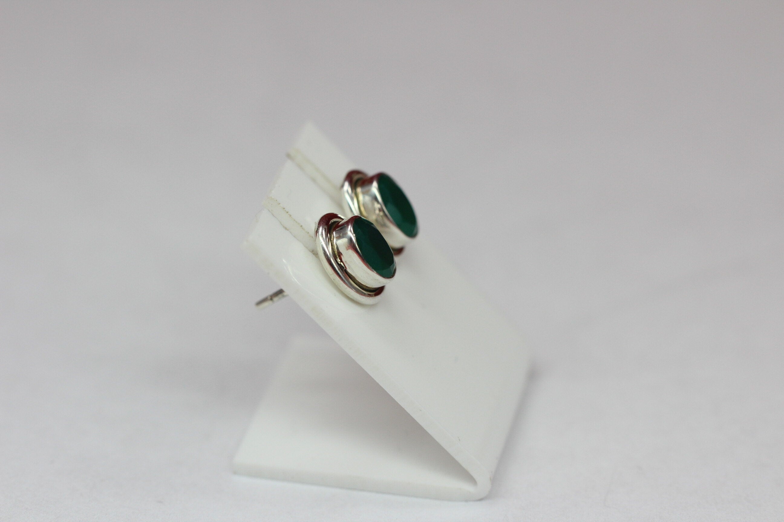 Edle 2,2 Carat facetierter graner Onyx Ohrstecker 925 Silber Ohrschmuck
