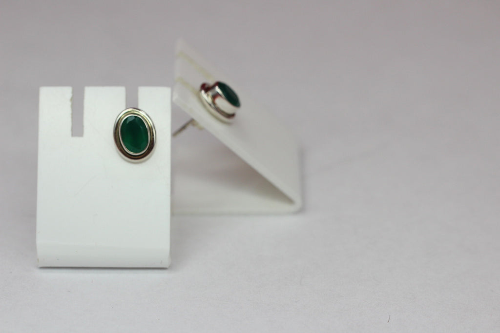 Edle 2,2 Carat facetierter graner Onyx Ohrstecker 925 Silber Ohrschmuck