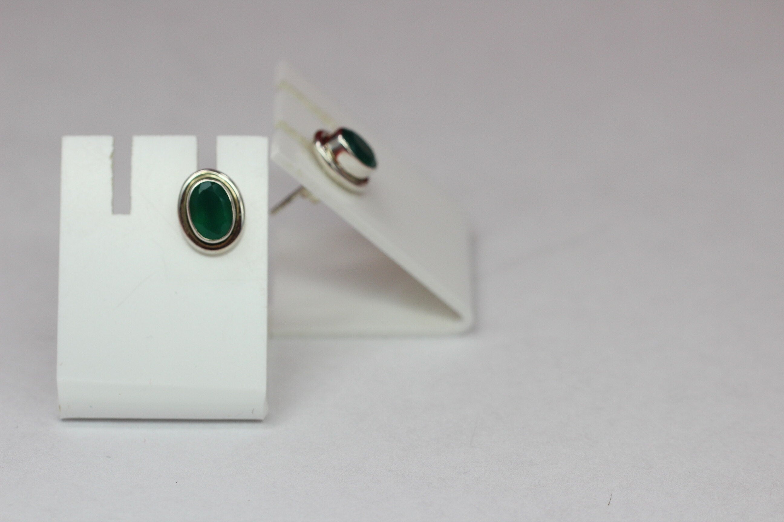 Edle 2,2 Carat facetierter graner Onyx Ohrstecker 925 Silber Ohrschmuck