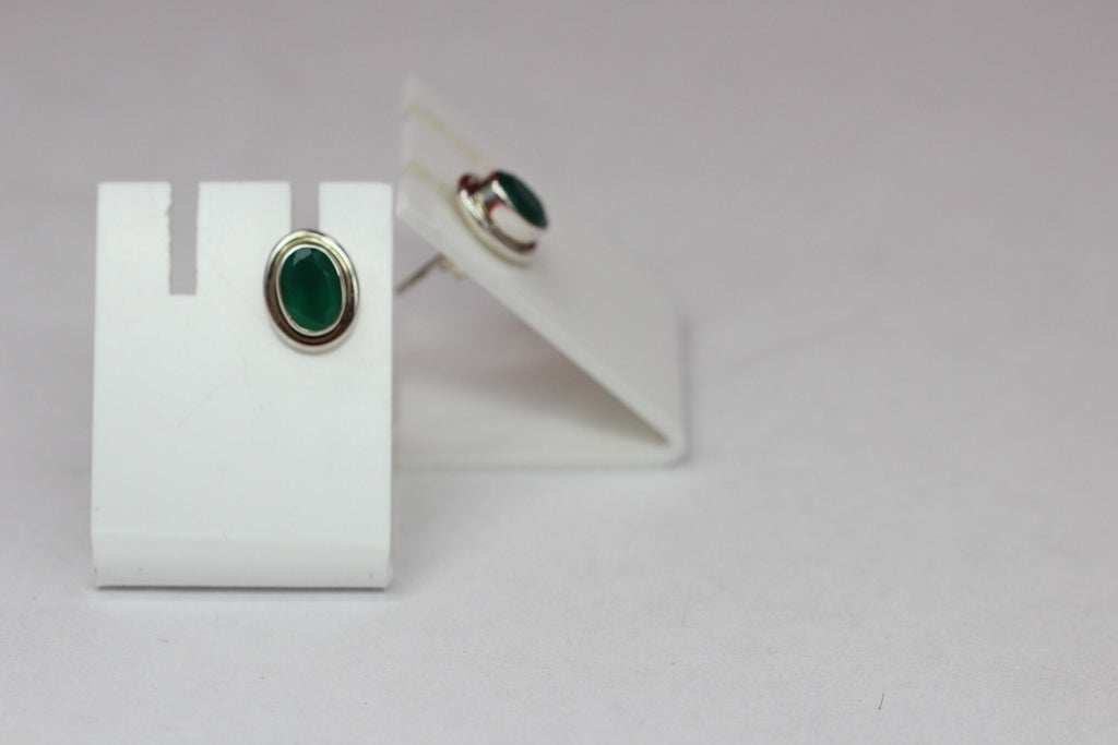 Edle 2,2 Carat facetierter graner Onyx Ohrstecker 925 Silber Ohrschmuck