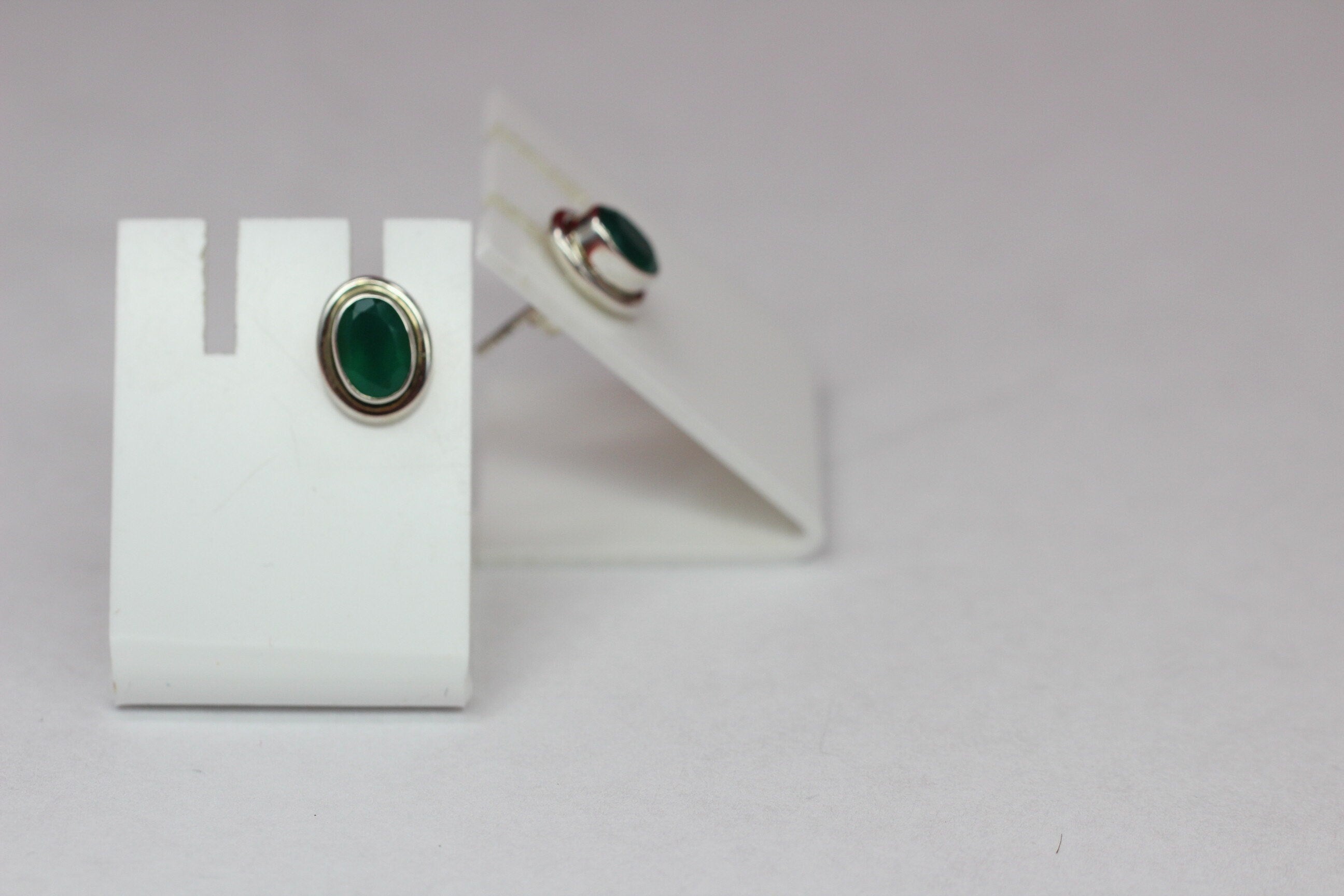 Edle 2,2 Carat facetierter graner Onyx Ohrstecker 925 Silber Ohrschmuck