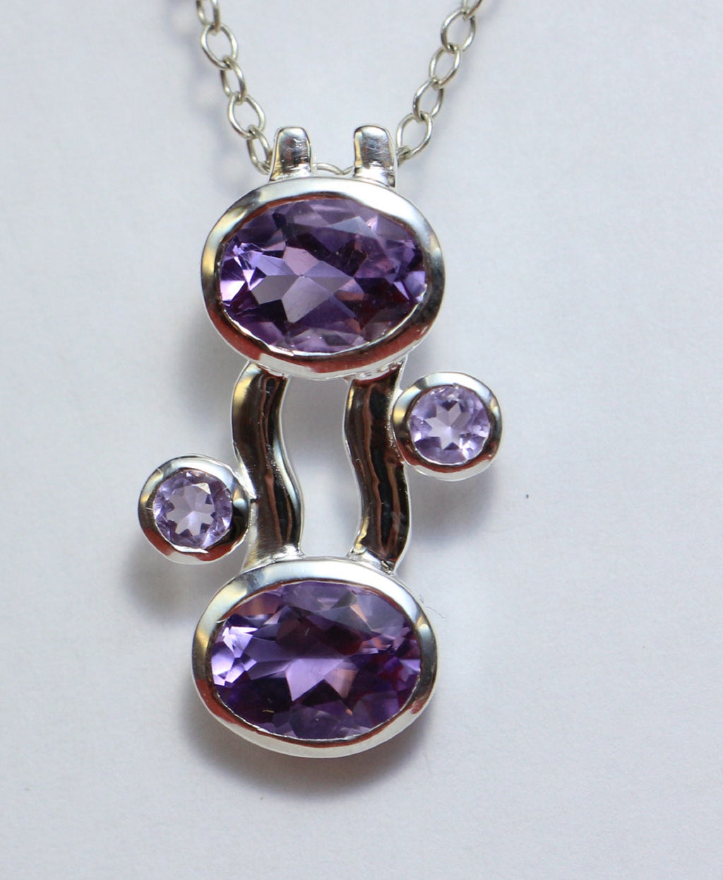 Designer 4,5 Carat Amethyst Anhanger Collier Kette Designschmuck Edelstein