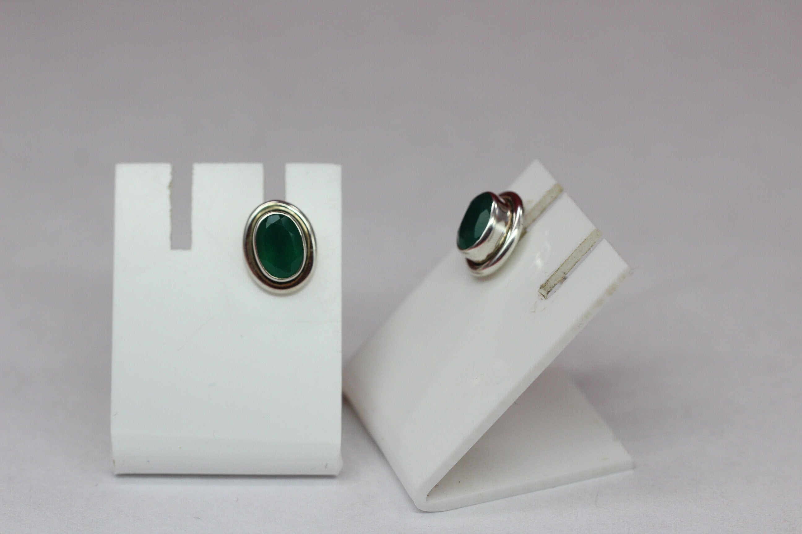 Edle 2,2 Carat facetierter graner Onyx Ohrstecker 925 Silber Ohrschmuck