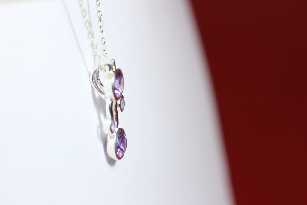 Designer 4,5 Carat Amethyst Anhanger Collier Kette Designschmuck Edelstein