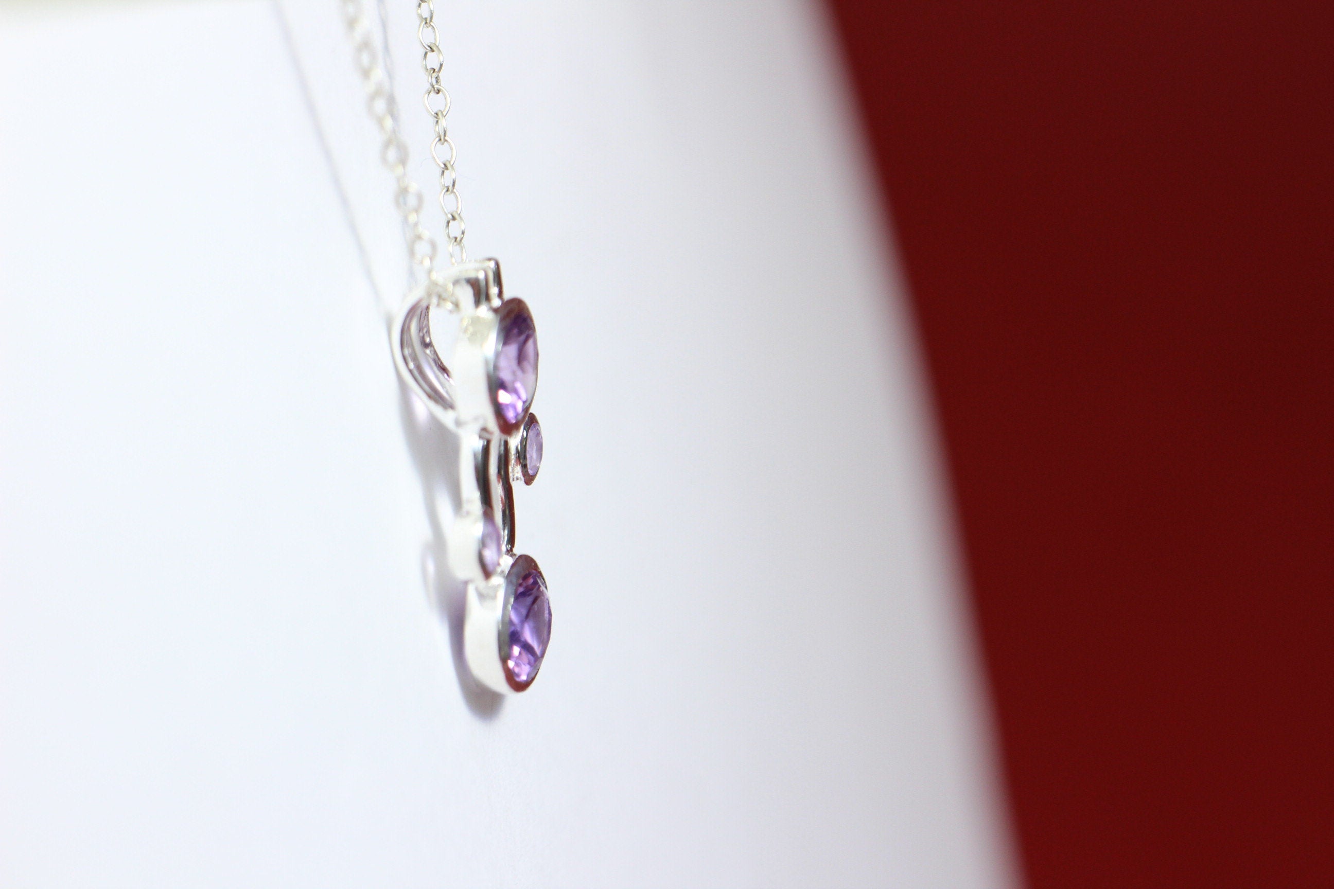Designer 4,5 Carat Amethyst Anhanger Collier Kette Designschmuck Edelstein