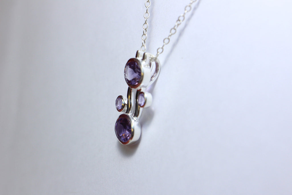 Designer 4,5 Carat Amethyst Anhanger Collier Kette Designschmuck Edelstein