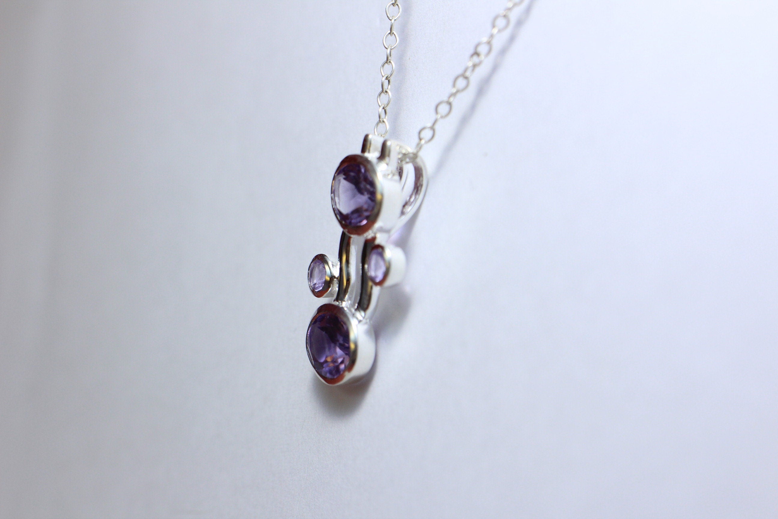 Designer 4,5 Carat Amethyst Anhanger Collier Kette Designschmuck Edelstein