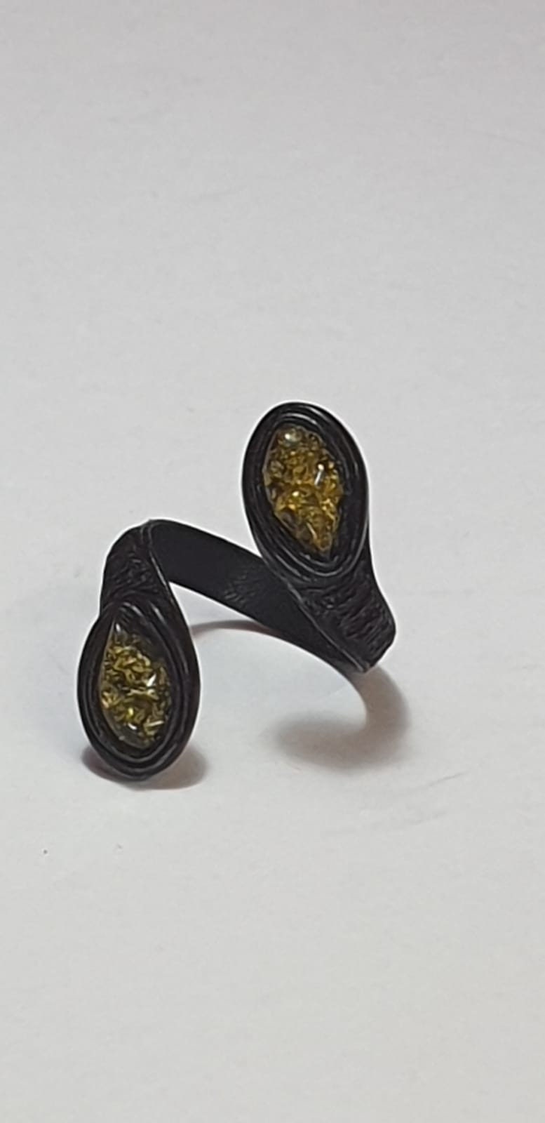 Cabochon Lederring Bernstein
