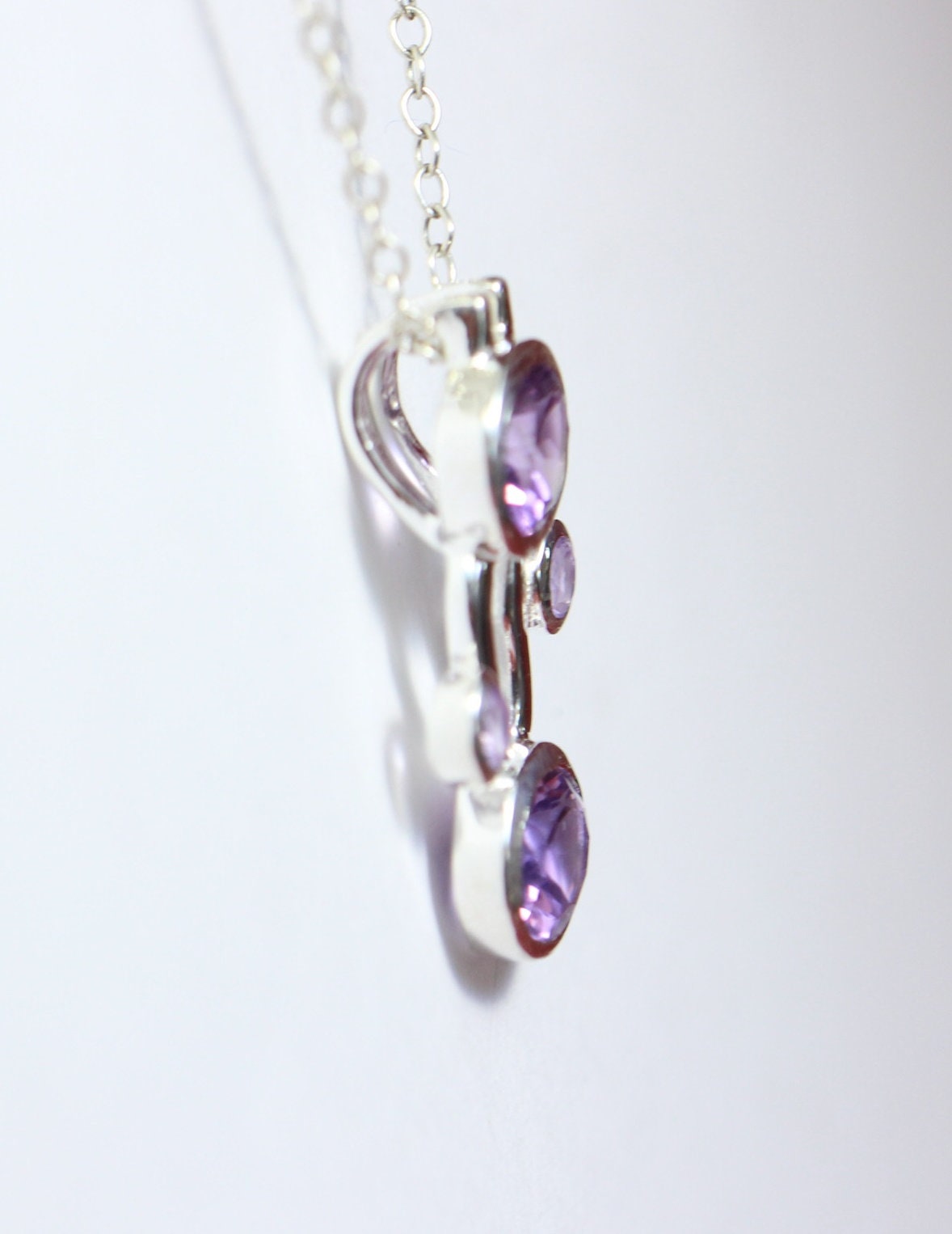Designer 4,5 Carat Amethyst Anhanger Collier Kette Designschmuck Edelstein
