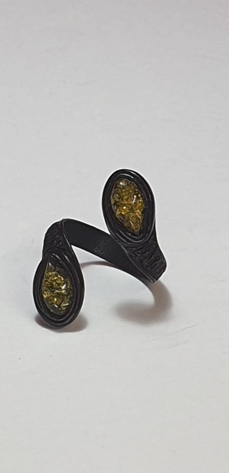 Cabochon Lederring Bernstein