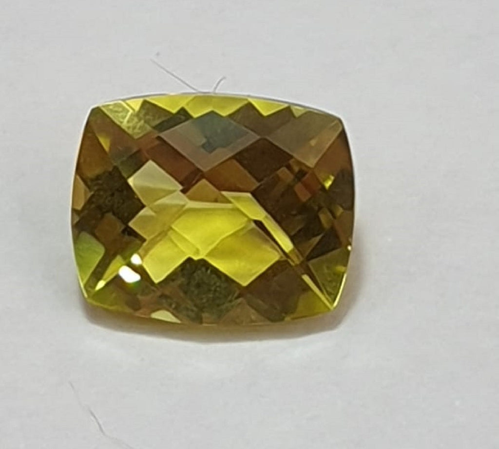 3,84 Carat Limonenquarz AAA Lemonquarz Checker Cut  11 x 9 mm Top Qualitat