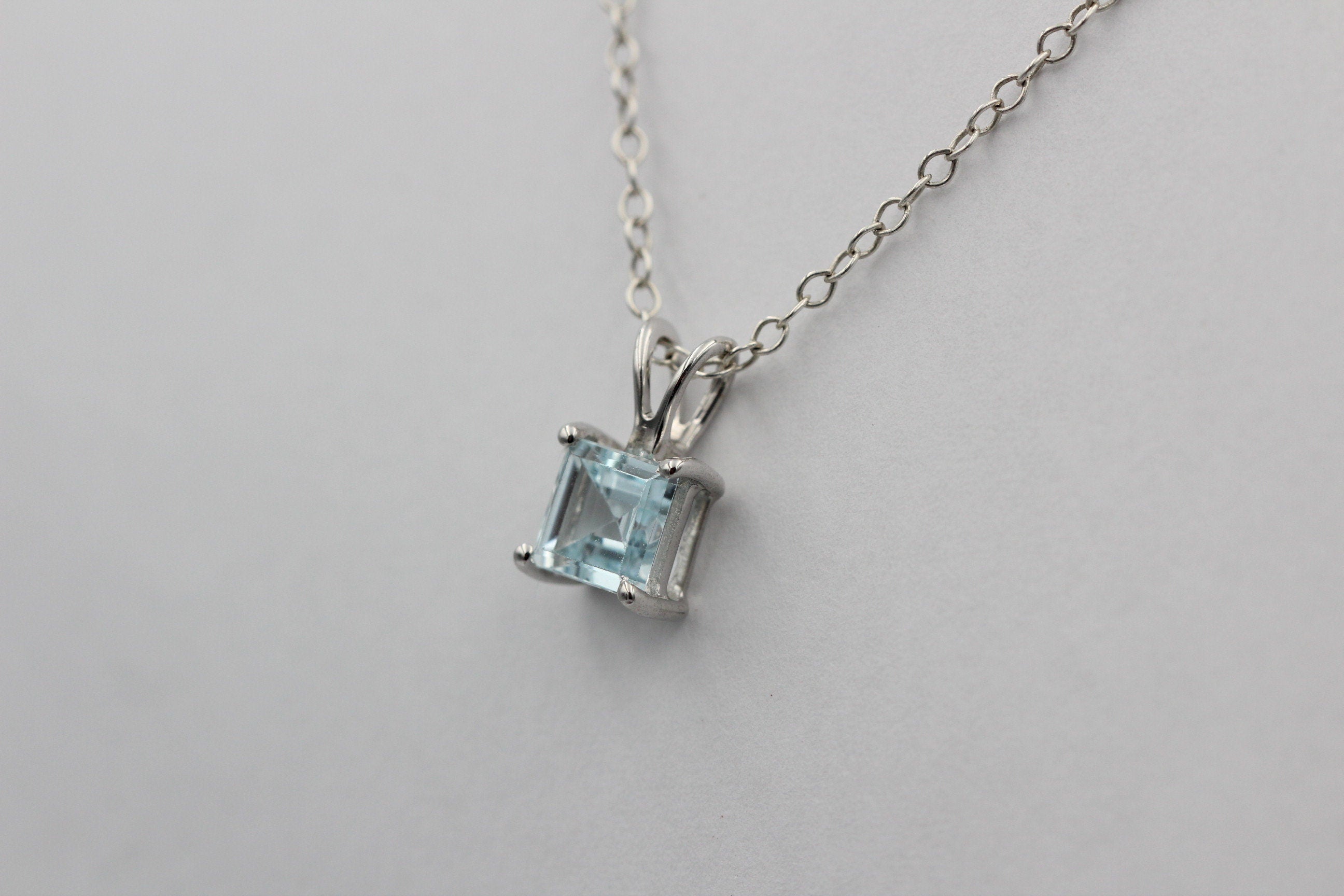 1 Carat Blautopas Anhänger 925 Silber Collier Kette sky blue Topas himmelbau