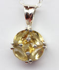 Edler 0,7 Carat Citrin Anhanger 925 Silbger Collier Kette gelbger Edelstein