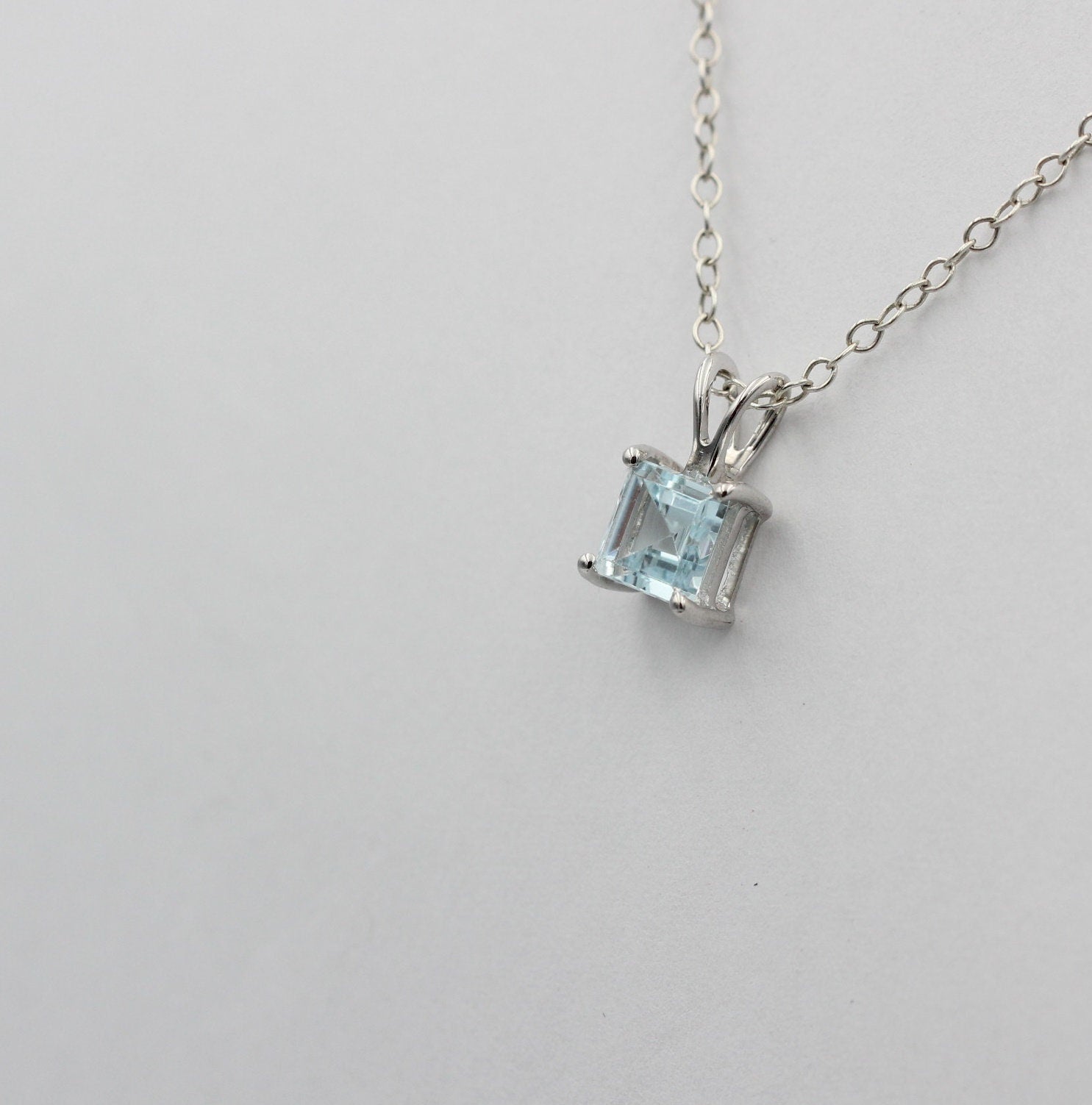 1 Carat Blautopas Anhänger 925 Silber Collier Kette sky blue Topas himmelbau
