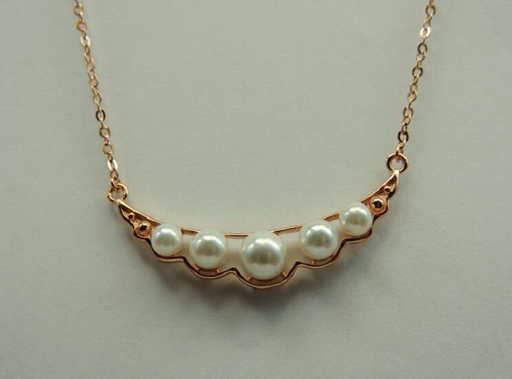 Collier mit Perlen 925 Silber rose vergoldet.. Top Edel ..bis ca 45 cm Kette