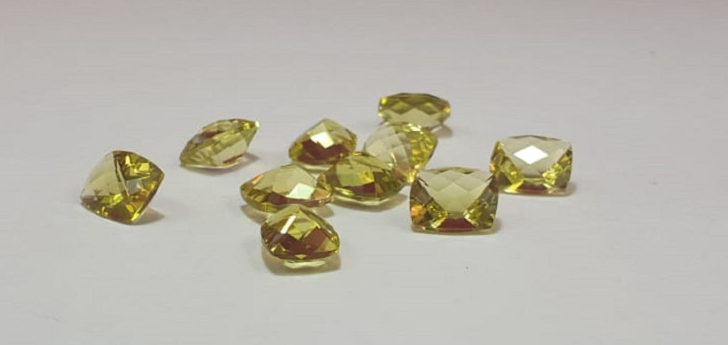 3,84 Carat Limonenquarz AAA Lemonquarz Checker Cut  11 x 9 mm Top Qualitat