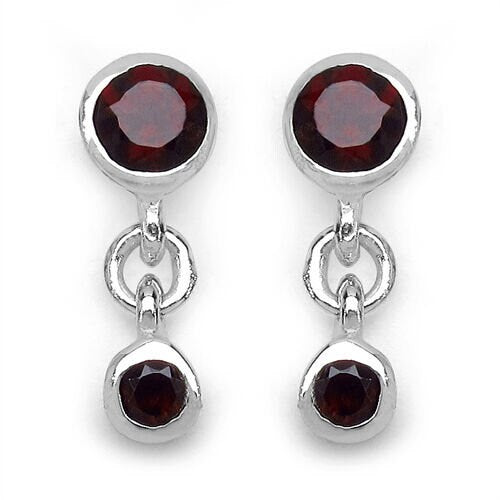 Edle 0,84 Carat rote Granat Ohrstecker, 925 Silber, Ohrhanger, Ohrschmuck