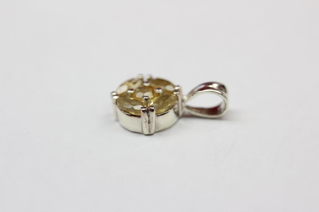 Edler 0,7 Carat Citrin Anhanger 925 Silbger Collier Kette gelbger Edelstein