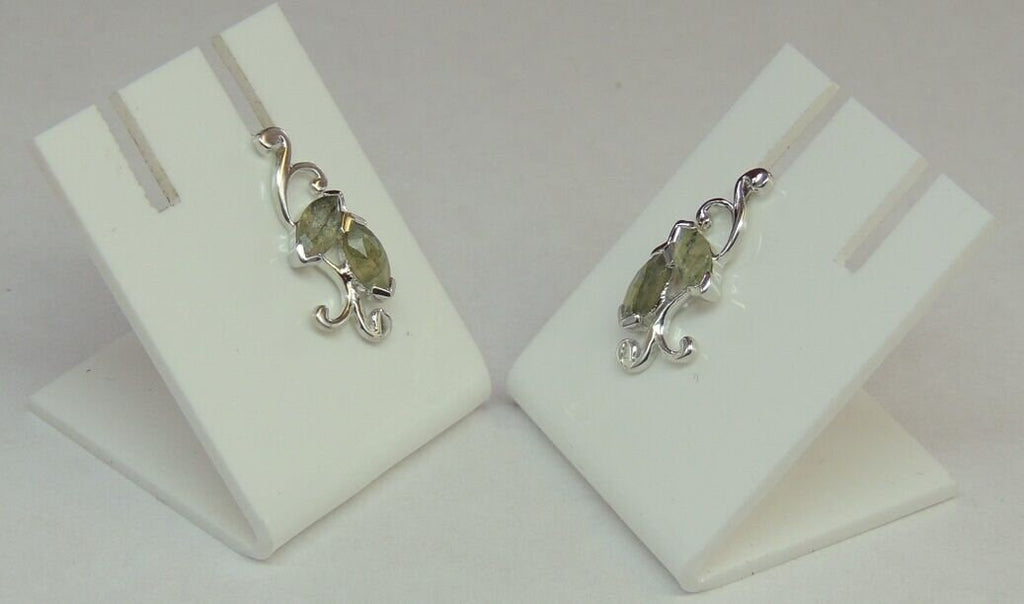 Edle 1,3 Carat irrisierende Labradorit Ohrstecker 925 Silber Ohrschmuck Ohrring