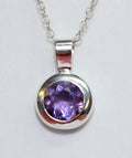 Edler 1,5 Carat Amethyst Anhanger 925 Silber Collier Kette violetter Edelstien