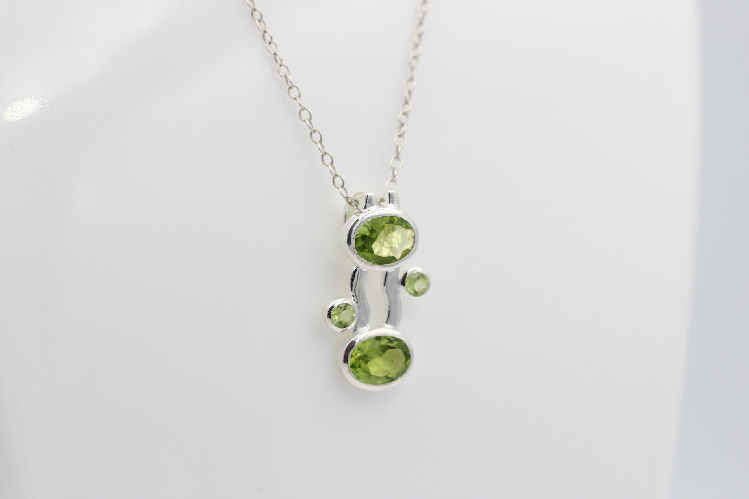 Designer 5,0 Carat Peridot Anhanger Collier Kette Olivin Designschmuck Top