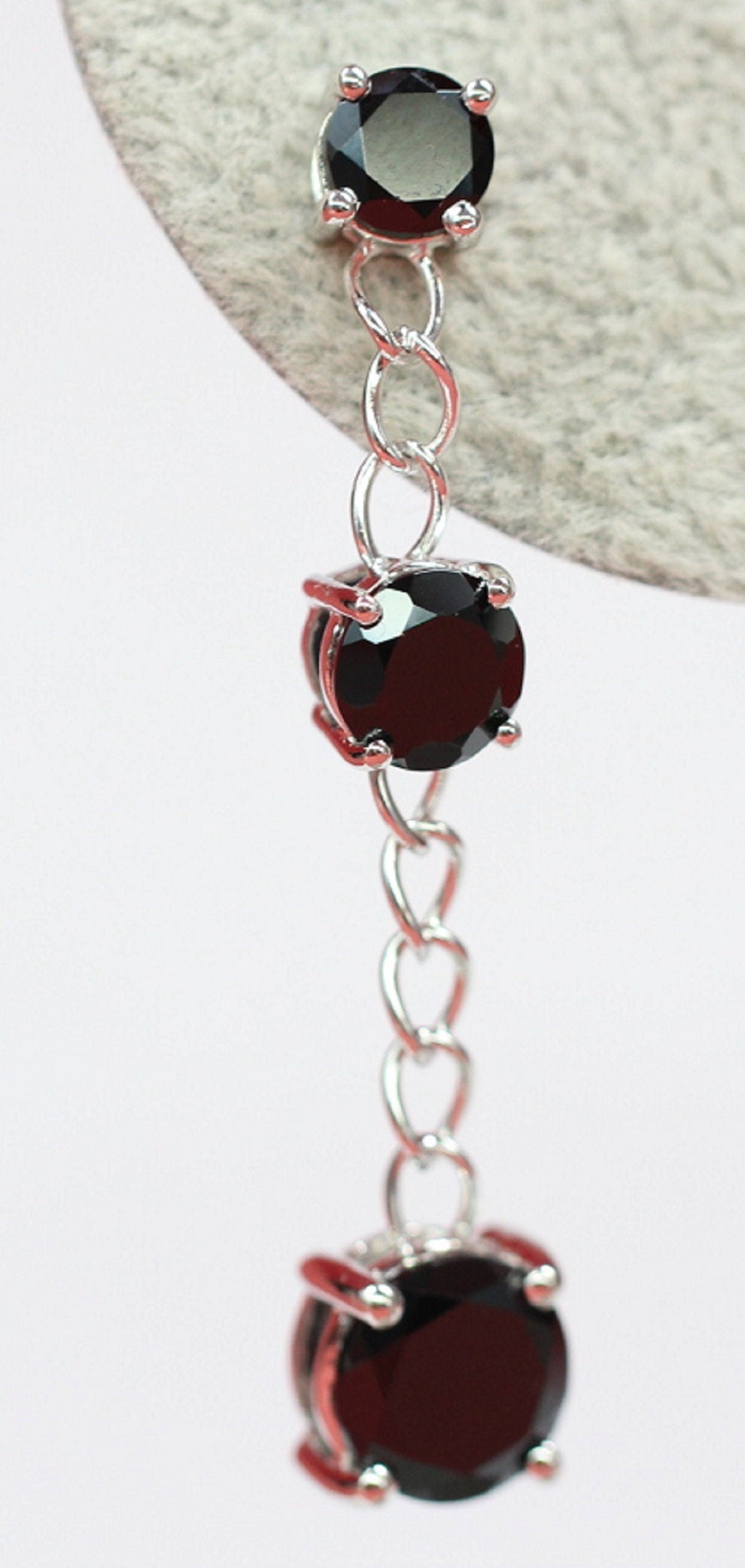 Edle 8,2 Carat Granat Ohrhanger 925 Silber Ohrschmuck blutroter Granat Top Edel