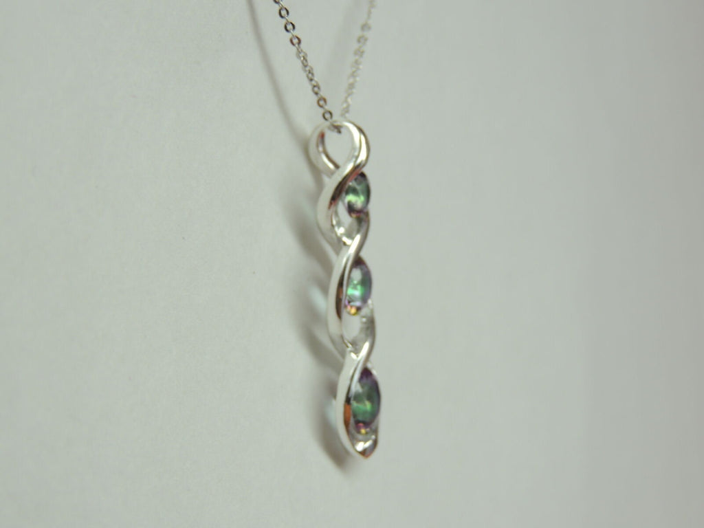 Edler 2,42 Carat funkelnder Mystiktopas Anhanger 925 Silber Topas Collier Kette