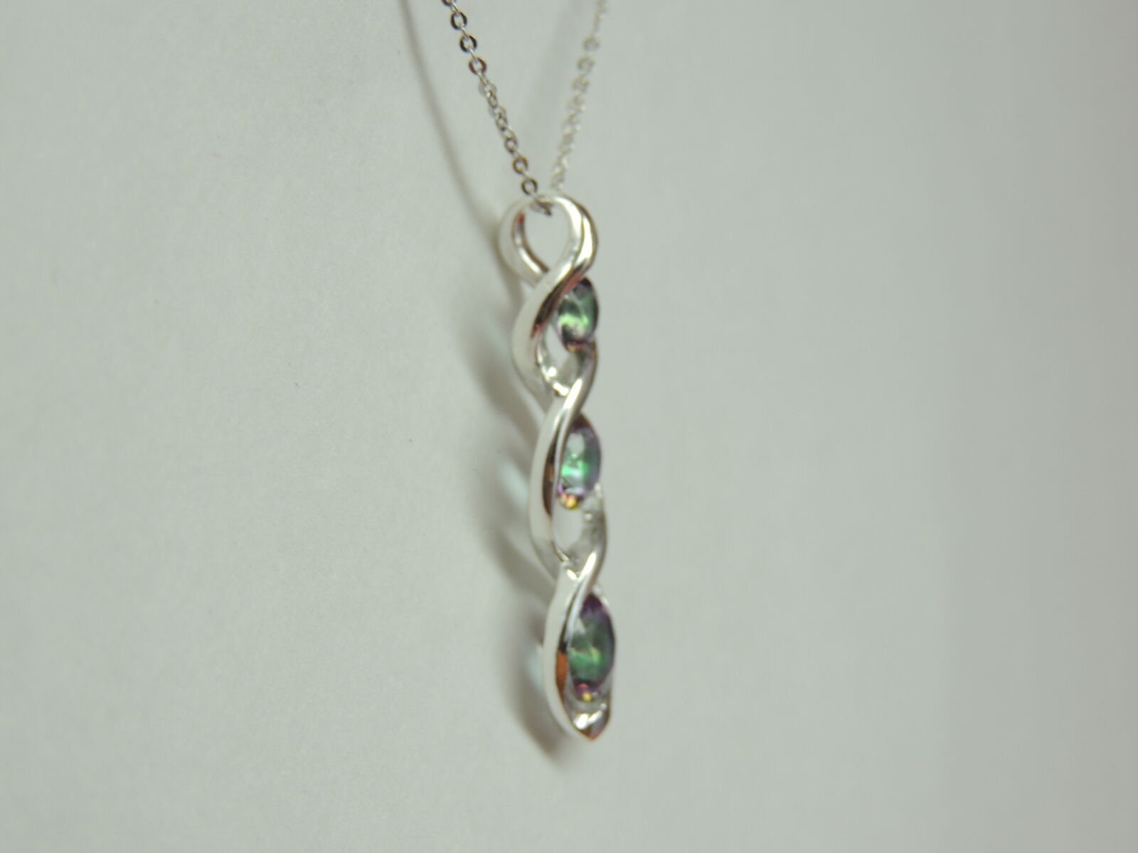 Edler 2,42 Carat funkelnder Mystiktopas Anhanger 925 Silber Topas Collier Kette