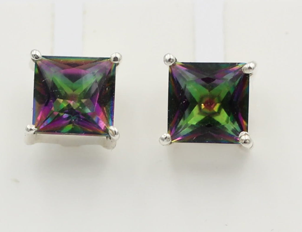 2,0 Carat Mystik Topas Ohrstecker 925 Silber mystischer Topas Ohrschmuck Unisex
