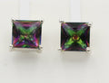 2,0 Carat Mystik Topas Ohrstecker 925 Silber mystischer Topas Ohrschmuck Unisex