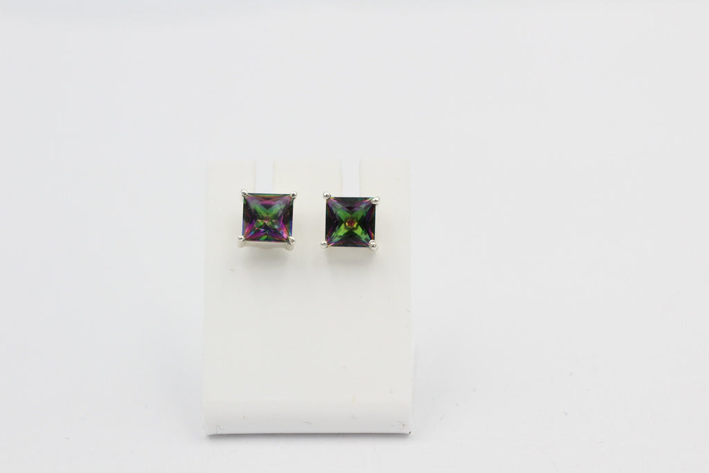 2,0 Carat Mystik Topas Ohrstecker 925 Silber mystischer Topas Ohrschmuck Unisex