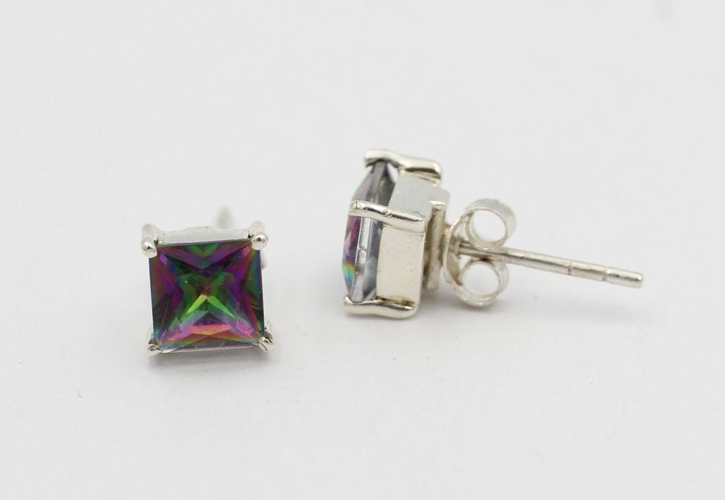 2,0 Carat Mystik Topas Ohrstecker 925 Silber mystischer Topas Ohrschmuck Unisex