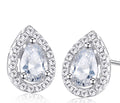 Edle Zirkonia Ohrstecker 925 Silber Cubic ZIrkonia American Diamant Tropfen