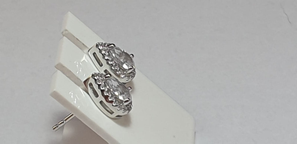 Edle Zirkonia Ohrstecker 925 Silber Cubic ZIrkonia American Diamant Tropfen
