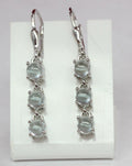 Edel 2,3 Carat Blautopas Brisur 925 Silber Ohrstecker Ohrring sky blue Topas Cab