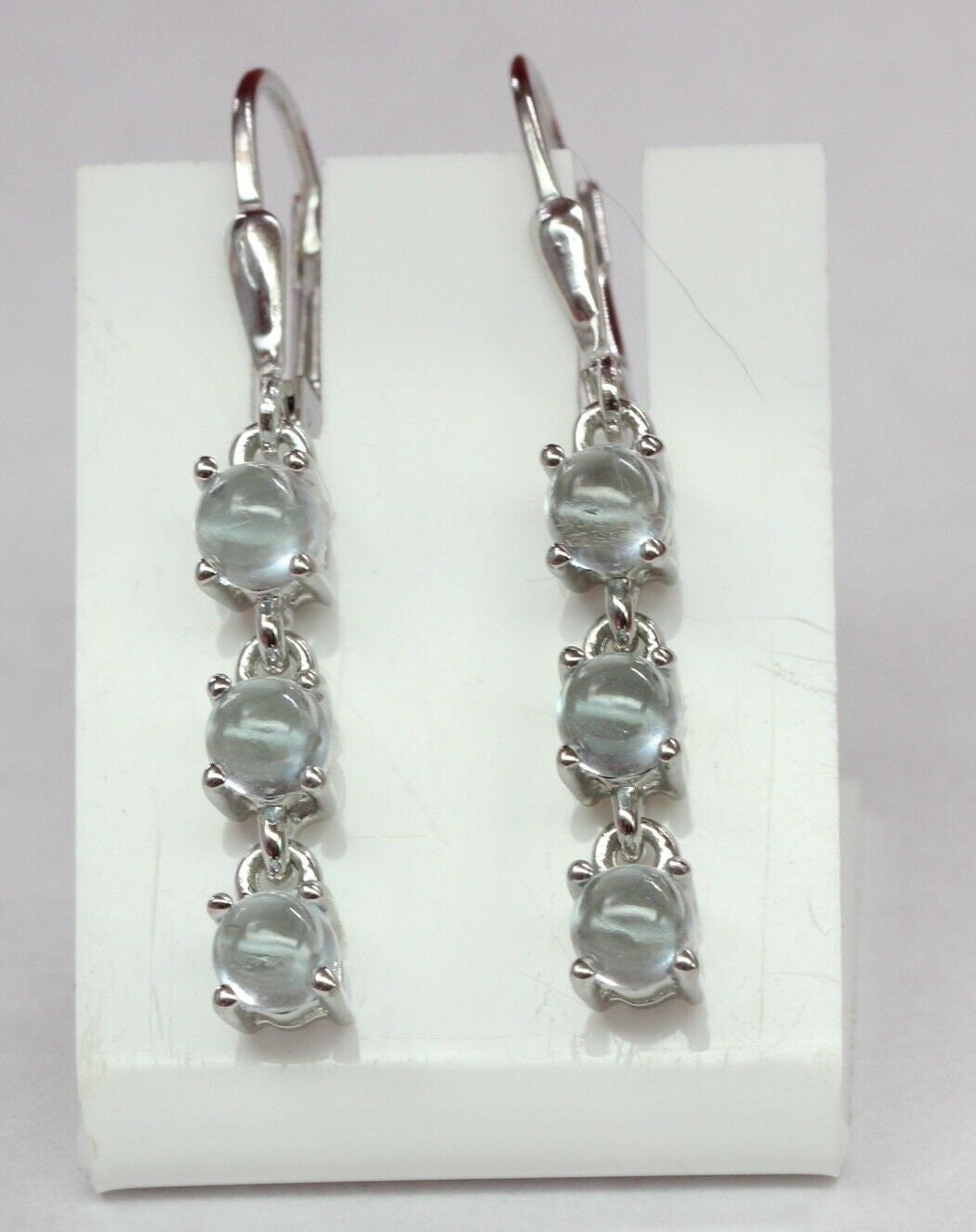 Edel 2,3 Carat Blautopas Brisur 925 Silber Ohrstecker Ohrring sky blue Topas Cab