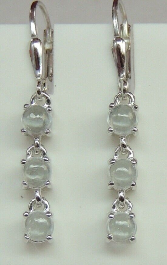 Edel 2,3 Carat Blautopas Brisur 925 Silber Ohrstecker Ohrring sky blue Topas Cab