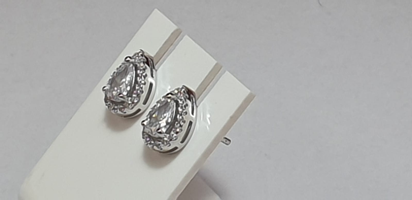 Edle Zirkonia Ohrstecker 925 Silber Cubic ZIrkonia American Diamant Tropfen