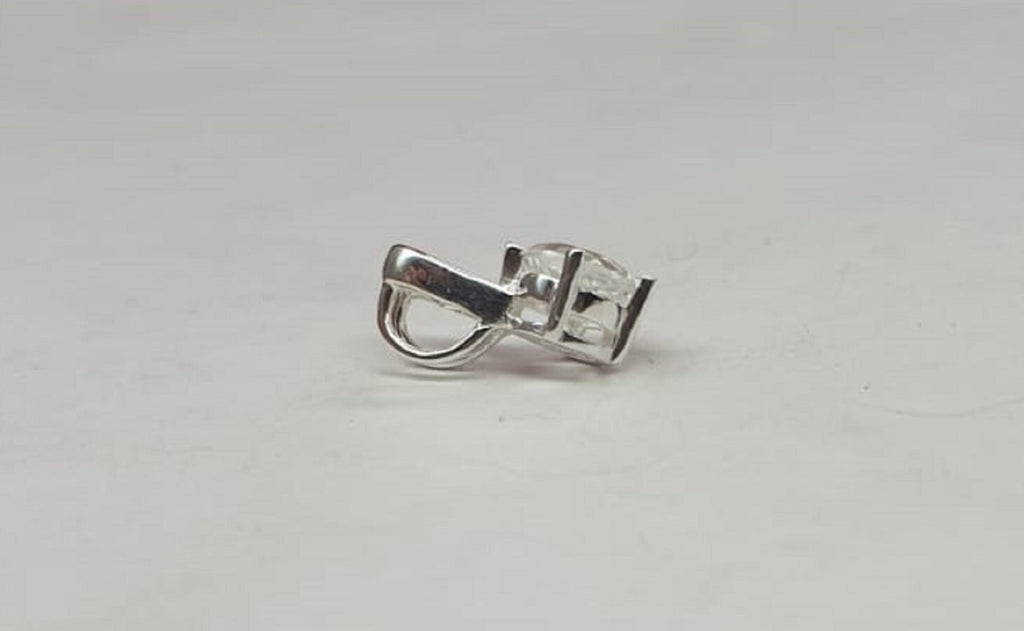 Edler 0,47 Carat weisstopast Anhanger 925 Silber Kette Collier weisser Topas