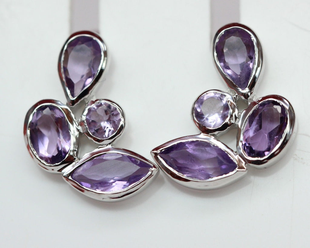 Edle 1,68 Carat Amethyst Ohrstecker romantik pur 925 Silber Ohrschmuck Top