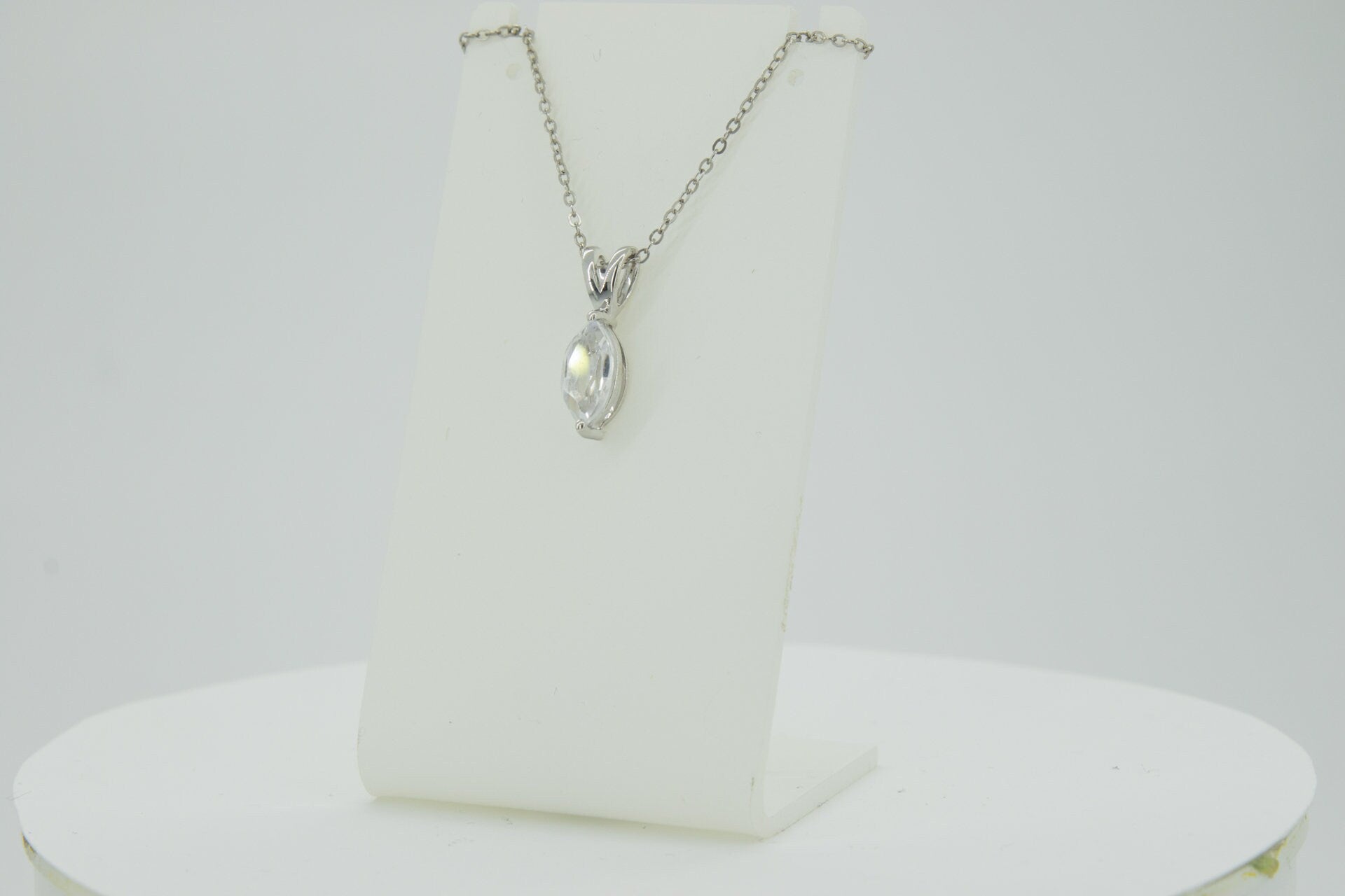0,83 Carat weisstopas Anhanger 925 Silber Collier Kette weisser Topas Anhanger