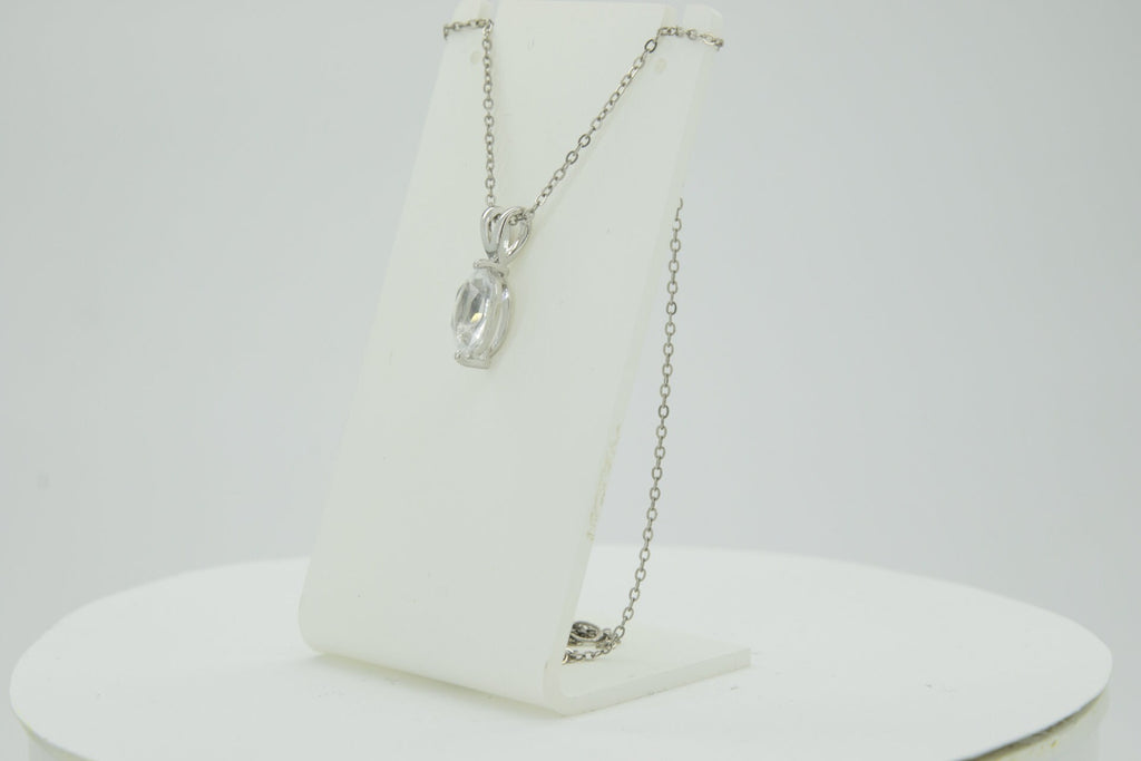 0,83 Carat weisstopas Anhanger 925 Silber Collier Kette weisser Topas Anhanger