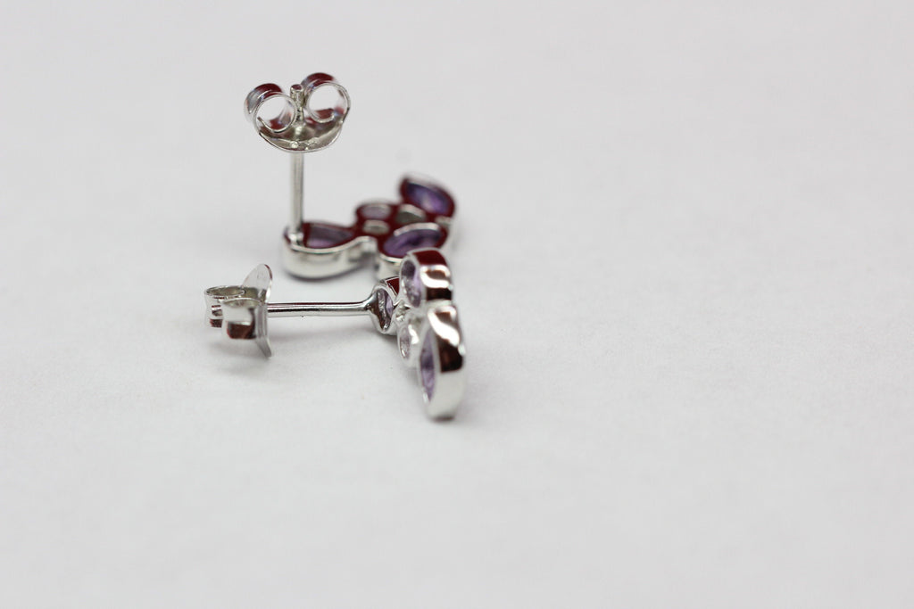 Edle 1,68 Carat Amethyst Ohrstecker romantik pur 925 Silber Ohrschmuck Top