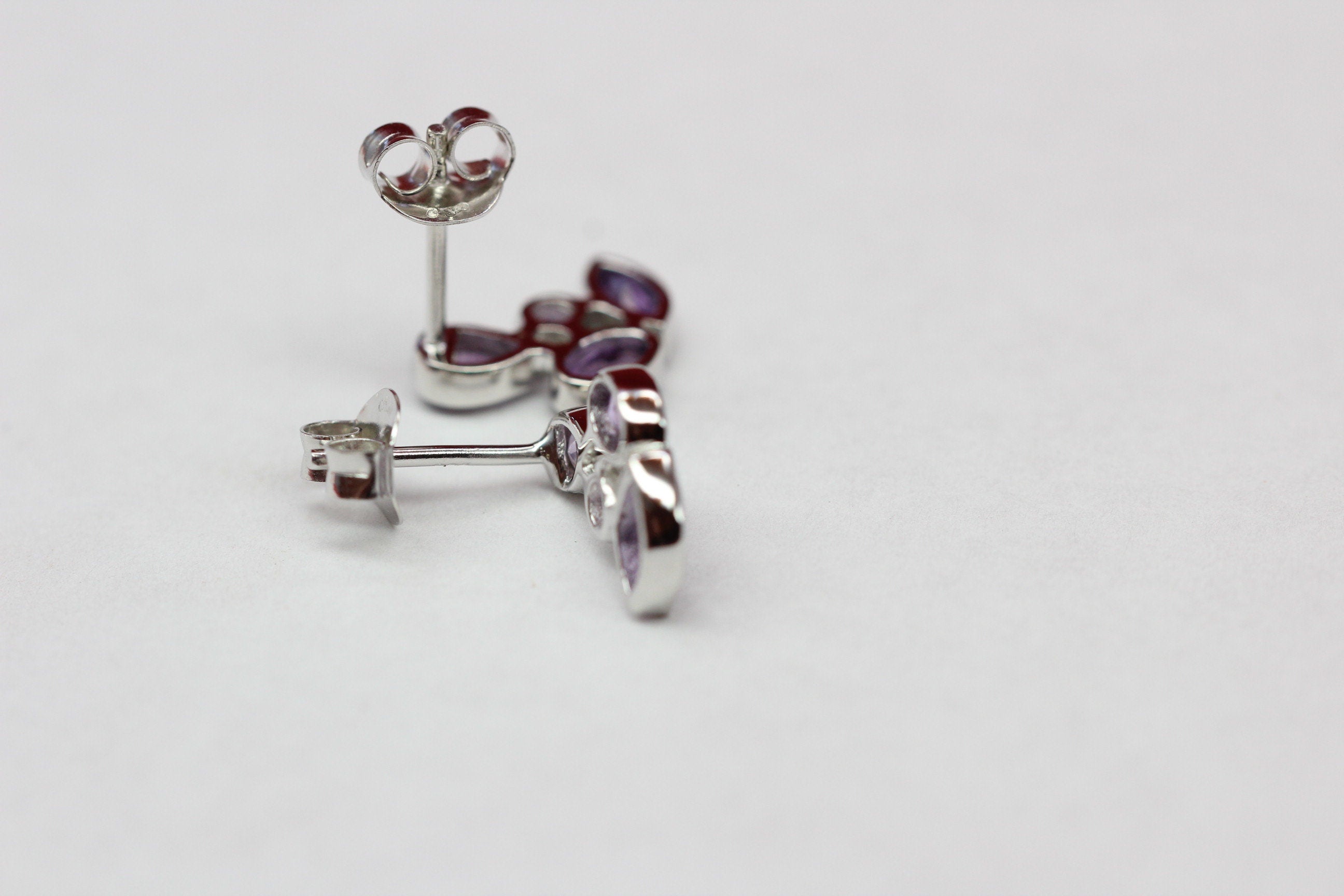 Edle 1,68 Carat Amethyst Ohrstecker romantik pur 925 Silber Ohrschmuck Top